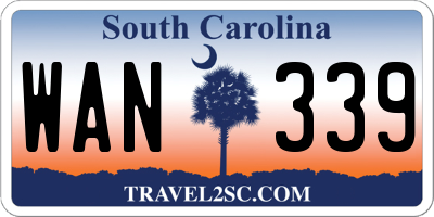 SC license plate WAN339
