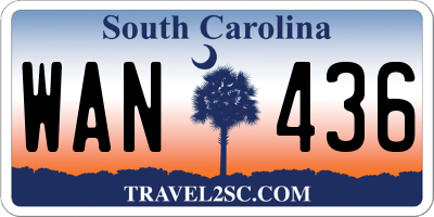 SC license plate WAN436