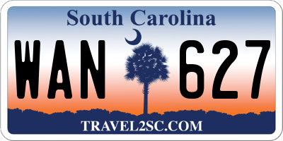 SC license plate WAN627