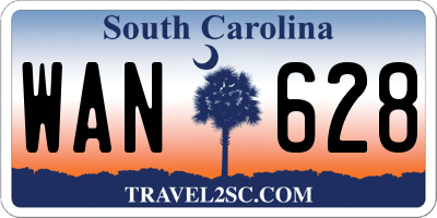 SC license plate WAN628