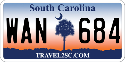 SC license plate WAN684