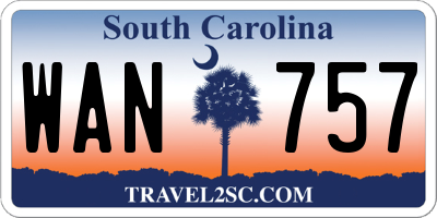 SC license plate WAN757