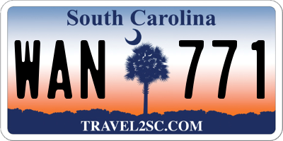SC license plate WAN771