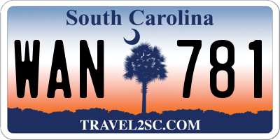 SC license plate WAN781
