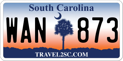 SC license plate WAN873