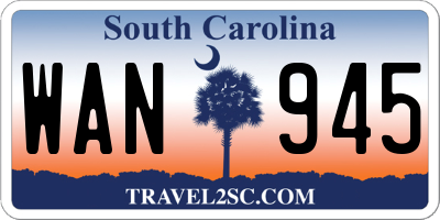 SC license plate WAN945