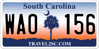 SC license plate WAO156