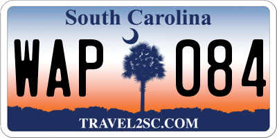 SC license plate WAP084