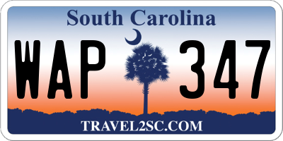 SC license plate WAP347