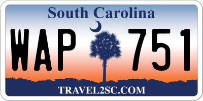 SC license plate WAP751