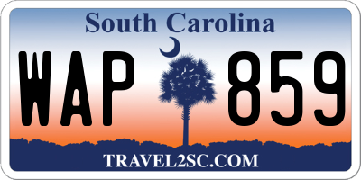 SC license plate WAP859