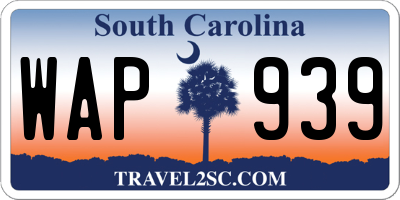 SC license plate WAP939