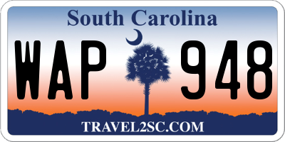 SC license plate WAP948
