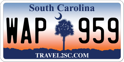 SC license plate WAP959