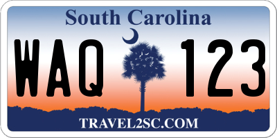 SC license plate WAQ123