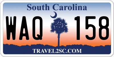 SC license plate WAQ158