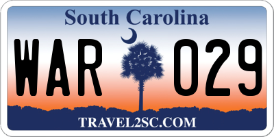 SC license plate WAR029