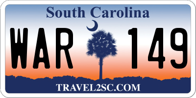 SC license plate WAR149