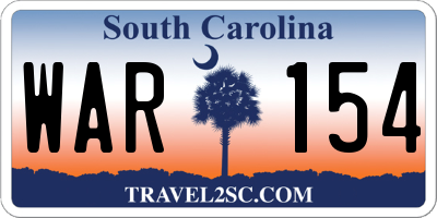 SC license plate WAR154