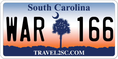 SC license plate WAR166