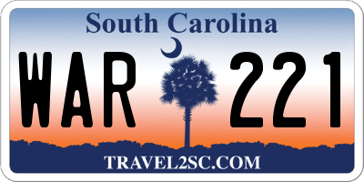 SC license plate WAR221