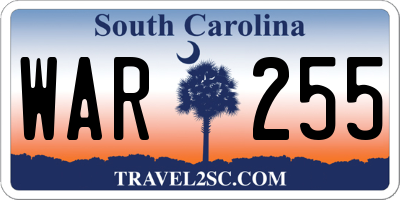 SC license plate WAR255