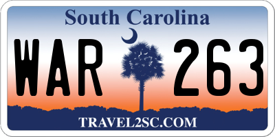 SC license plate WAR263