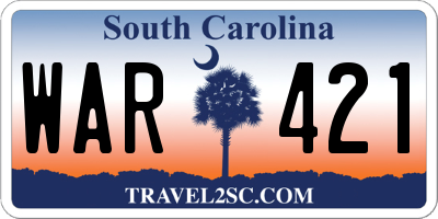 SC license plate WAR421
