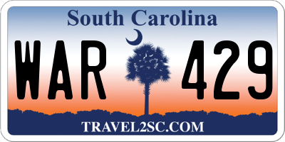 SC license plate WAR429