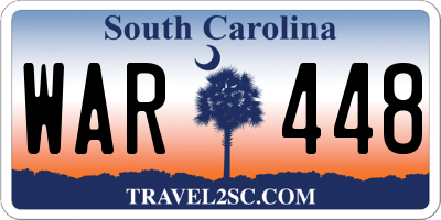 SC license plate WAR448
