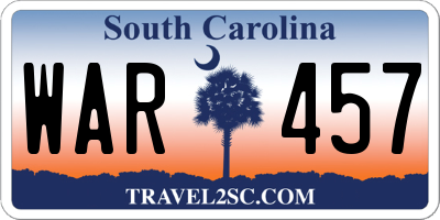 SC license plate WAR457