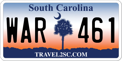 SC license plate WAR461