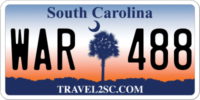 SC license plate WAR488