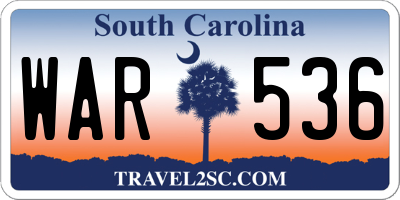 SC license plate WAR536