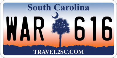 SC license plate WAR616