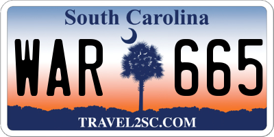 SC license plate WAR665