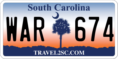 SC license plate WAR674