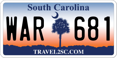 SC license plate WAR681