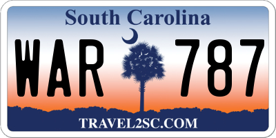 SC license plate WAR787
