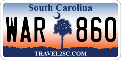 SC license plate WAR860