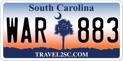 SC license plate WAR883