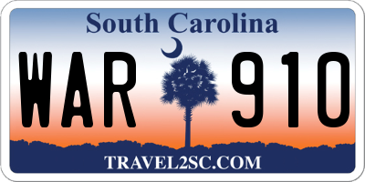 SC license plate WAR910