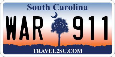 SC license plate WAR911