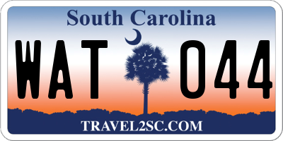 SC license plate WAT044
