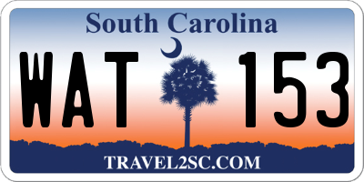 SC license plate WAT153