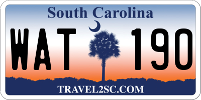 SC license plate WAT190