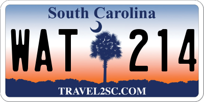 SC license plate WAT214