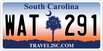 SC license plate WAT291
