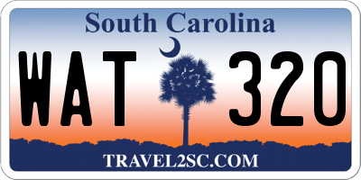 SC license plate WAT320