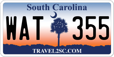 SC license plate WAT355